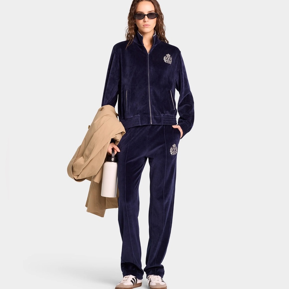 Sporty & Rich Velour Tracksuit 2 Piece Set Velour Jacket and Pants NWT